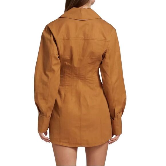 A.L.C. Paisley Shirt Dress Size 0 Cotton Hemp Blend Western Chic - Picture 5 of 16